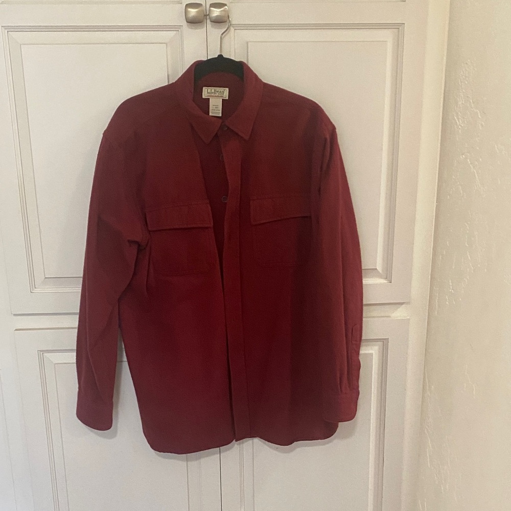L.L. Bean Men's Casual Red Button Down Shirt